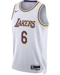 Nike Los Angeles Lakers No8 Kobe Bryant White NBA Swingman Association Edition Jersey