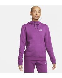 Nike Sportswear Club Fleece Funnel-neck Hoodie In Purple,