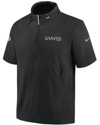 Nike - New Orleans Saints Sideline Coach Nfl 1/2-zip Short-sleeve Hooded Jacket - Lyst