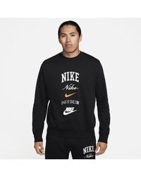 Nike - Club Fleece Long-sleeve Crew-neck Sweatshirt Polyester - Lyst