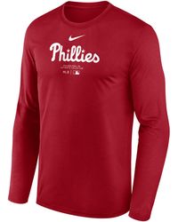 Nike - Philadelphia Phillies Authentic Collection Practice Dri-fit Mlb Long-sleeve T-shirt - Lyst