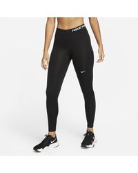 Nike Fleece Therma-fit Pro Warm Mid-rise Pocket Leggings in Midnight Navy (Blue) - Lyst