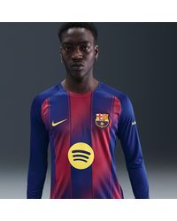 Nike - Fc Barcelona 2025/26 Stadium Home Dri-Fit Soccer Replica Long-Sleeve Jersey - Lyst