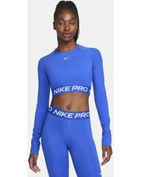 Nike - Pro 365 Dri-fit Cropped Long-sleeve Top - Lyst