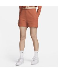 Nike - Shorts slim fit a costine a vita alta 8 cm sportswear chill terry - Lyst
