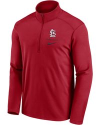Nike - St. Louis Cardinals Franchise Logo Pacer Dri-fit Mlb 1/2-zip Jacket - Lyst