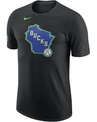 Nike - T-shirt milwaukee bucks city edition nba - Lyst