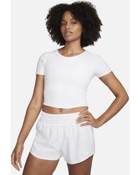 Nike - One Fitted Dri-fit Short-sleeve Cropped Top - Lyst