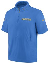 Nike - Los Angeles Chargers Sideline Coach Nfl 1/2-zip Short-sleeve Hooded Jacket - Lyst