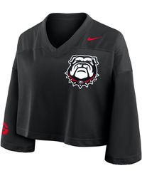 Nike - Georgia Jersey Dri-Fit College Cropped Top - Lyst
