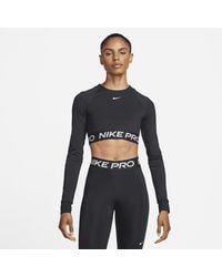 Nike - Pro Dri-fit Cropped Long-sleeve Top - Lyst