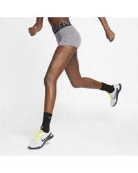 nike pro training 3 shorts grey