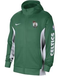 Nike - Felpa con cappuccio e zip a tutta lunghezza boston celtics showtime dri-fit nba - Lyst