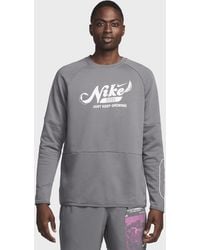 Nike - Dri-fit Fleece Fitness Crew-neck Top - Lyst