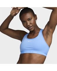 Nike - Swoosh Medium-support Padded Sports Bra Polyester - Lyst