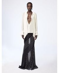 Nina Ricci - Cream Lavalliere Silk Shirt - Lyst