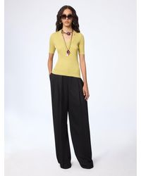 Nina Ricci - Mustard V-Neck Knit Top - Lyst