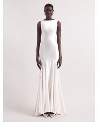 Nina Ricci - Cream Mermaid Dress With Open Back - Lyst