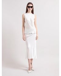 Nina Ricci - Cream Asymmetrical Satin Skirt - Lyst