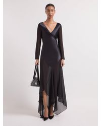 Nina Ricci - Long Sleeved Maxi Silk Dress - Lyst