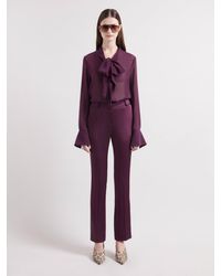 Nina Ricci - Burgundy Lavallière Silk Shirt - Lyst