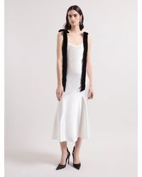 Nina Ricci - Cream Mermaid Satin Dress - Lyst