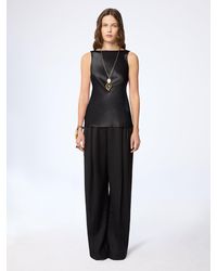Nina Ricci - Halterneck Drapped Silk Satin Top - Lyst