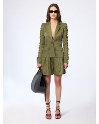 Nina Ricci - Crinkled Cotton Blazer With Ruffled Sleeves - Lyst