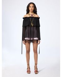 Nina Ricci - Boat Neck Silk Top With Bow Details - Lyst