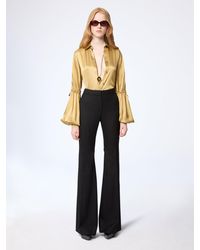 Nina Ricci - Flared Wool Gabardine Pants With Bow Detail - Lyst