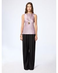 Nina Ricci - Mauve Halterneck Drapped Silk Satin Top - Lyst