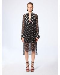 Nina Ricci - Polka Dot Silk Midi Dress - Lyst