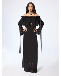 Nina Ricci - Long Silk Dress With Bow Details - Lyst