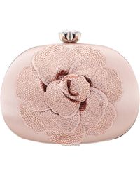 Nina - Flores-pearl Rose crystal Embellished Flower Minaudiere - Lyst