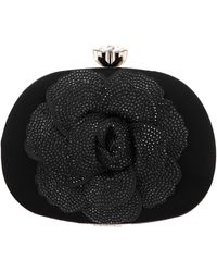 Nina - Flores-black crystal Embellished Flower Minaudiere - Lyst