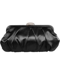 Nina - Concord-black Pleated Frame Clutch With Crystal Clasp - Lyst