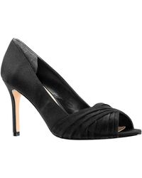 Nina - Rhiyana-womens Black Satin Peep Toe High-heel Classic Pump - Lyst