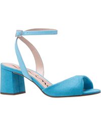 Nina - Neza-womens Blue Multi Suedette Mid-heel Block Sandal - Lyst