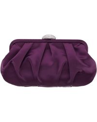Nina - CONCORD-EGGPLANT Pleated Frame Clutch With Crystal Clasp - Lyst