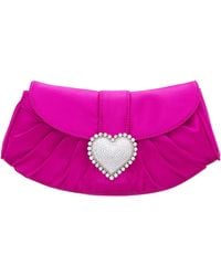 Nina - Apolina-parfait Pink crystal Heart Adorned Clutch - Lyst