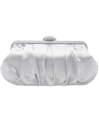 Nina - Concord-new Silver Pleated Frame Clutch With Crystal Clasp - Lyst