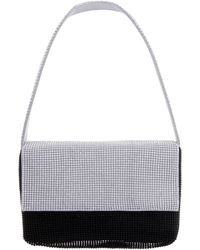 Nina - Xiomara-silver/black Colorblock Crystal Mesh Shoulder Bag - Lyst