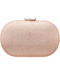 Nina - Dally-pearl Rose Allover Crystal Oval Minaudiere - Lyst