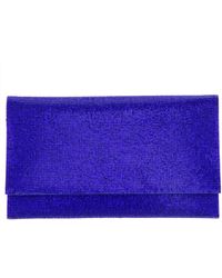 Nina - Kimora-electric Blue Crystal Beaded Envelope Clutch - Lyst