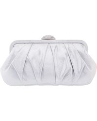 Nina - Concord-true Silver Pleated Frame Clutch With Crystal Clasp - Lyst