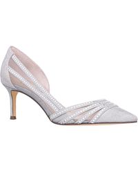 Nina - Noreen-women's Silver Glitter Crystal Pointy-toe Mid-heel D'orsay Pump - Lyst