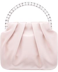Nina - Daphne-pearl Rose Crystal Handle Satin Pouch Bag - Lyst