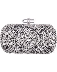 Nina - Gelsey Crystal Embellished Minaudière - Lyst