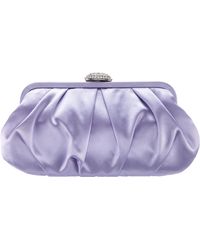 Nina - Concord-royal Lilac Pleated Frame Clutch With Crystal Clasp - Lyst