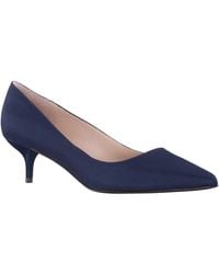 Nina - Nina50-navy Peau Pointed-toe Kitten Heel Pump - Lyst